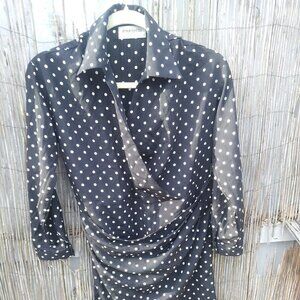Pinkyotto Black & White Polka Dot Wrap Dress Women's - No Size- See Measurements
